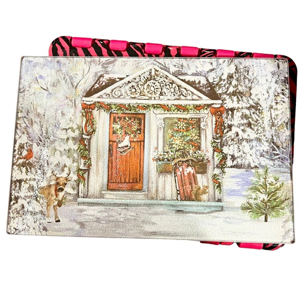 Glass Christmas Holiday Cutting Board   Absolutely gorgeous artwork and material